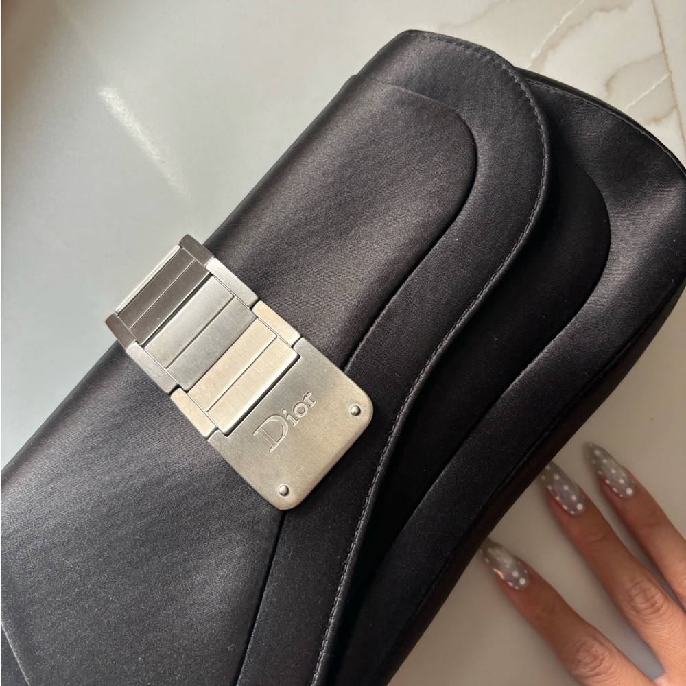 Dior Black Satin Handbag